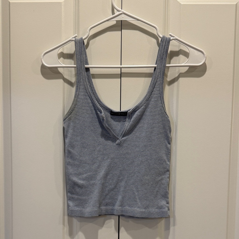 Brandy Melville Blue Striped Tank Top